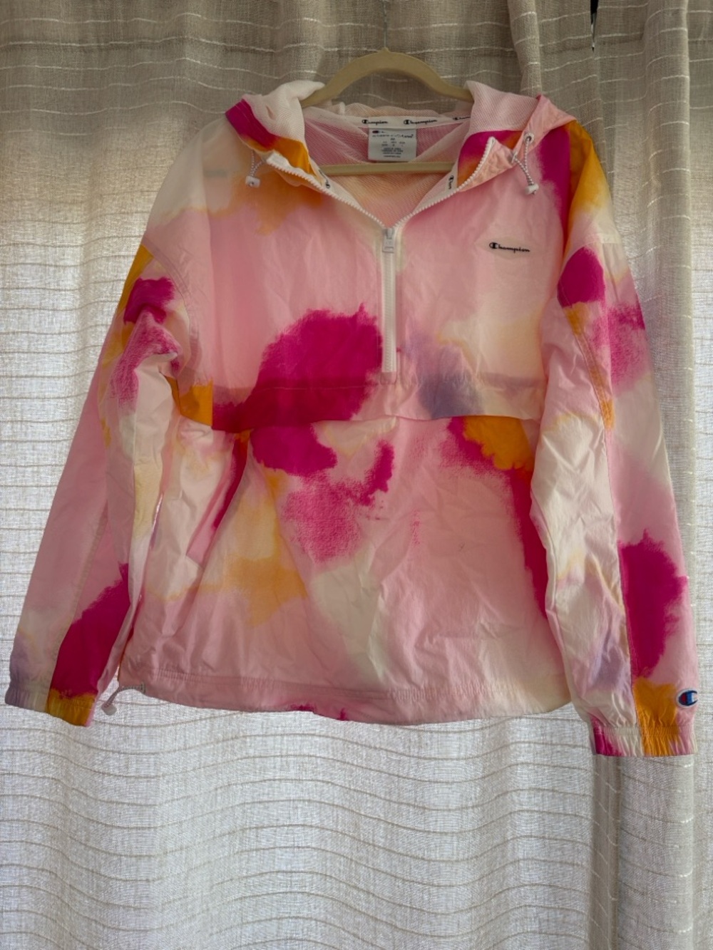 Champion Pink Tie-Dye Windbreaker Jacket
